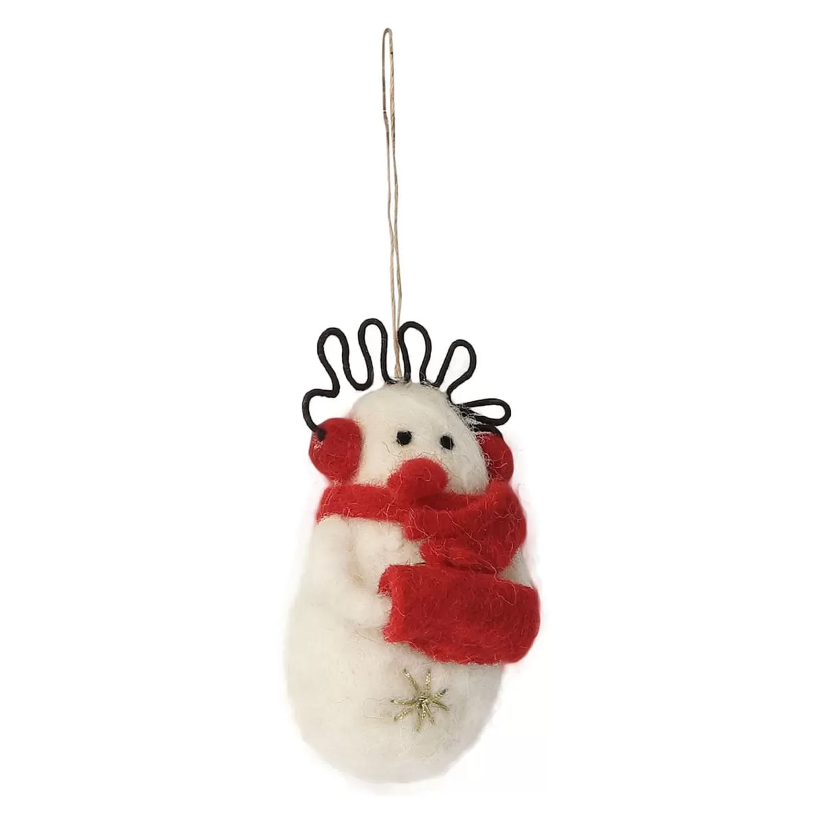 De Kulture Handmade Premium Wool Felt Baby Snowman  Eco Friendly Needle Felted Christmas Xmas Tree Decoration Stuffed Ornament for Home Office Party Holiday Décor, 2x2x4.5 (LWH) Inches